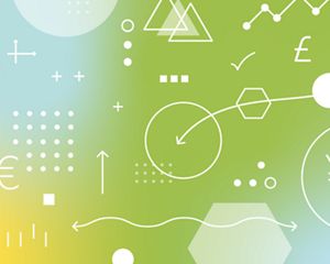 a color gradient with abstract finance pattern